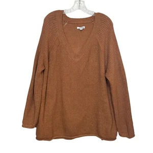 Sonoma Womens Vneck Sweater Oversize Rust Brown Color Size 2X Blend - Picture 1 of 7