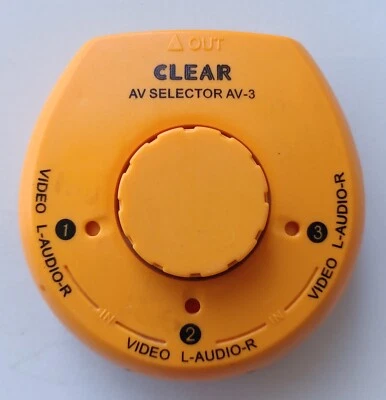 Clear Yellow Branded 3 Way Composite Audio Video RCA Phono Switch - Image 1 of 4