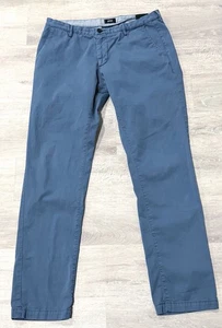 Hugo Boss Herren 34 x 30 Rice Stretch Slim Fit Chino Hose Einfarbig Blau Modern Logo - Bild 1 von 9