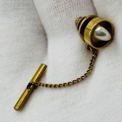 Pin de corbata Swank tono dorado perla de colección Foto 1 de 3