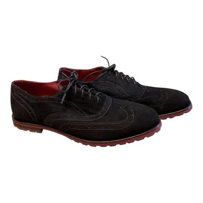 Zapatos Oxford Johnston & Murphy para mujer de gamuza negra talla 9 Academia atemporales Foto 1 de 4