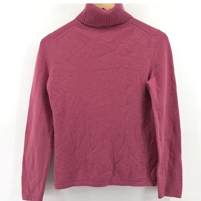 Lord & Taylor Cashmere Turtleneck Sweater M Magenta Long Sleeve Pullover - Image 1 of 4