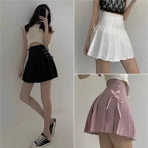 Womens Kawaii Pink Mini Skirt with High Waist for Spring and Summer Wear - Picture 1 of 48
