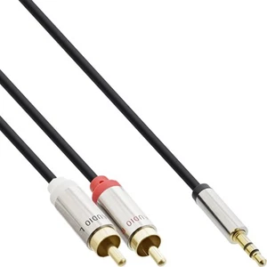 ITS 0,50 METRI Cavo Audio Jack 3,5mm maschio a 2x RCA maschio, Slim - Foto 1 di 1