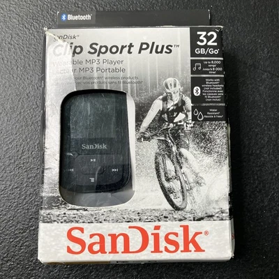Reproductor de MP3 portátil SanDisk Clip Sport Plus 32 GB negro NUEVO sellado Bluetooth Foto 1 de 4