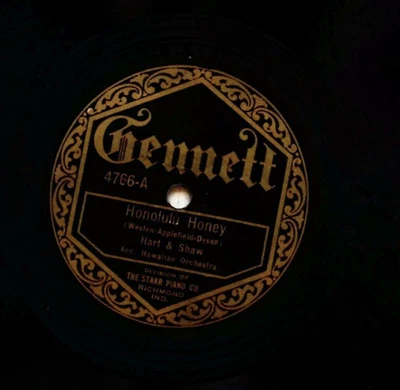 CHARLES HART - ELLIOTT SHAW – HONOLULU HONEY/SWEET HAWAIIAN GIRL OF  78 RPM 1082 - Image 1 of 3