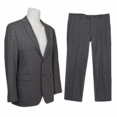 Banana Republic Modern Slim Fit 2 Pc Suit Men's 40r Gray Wool Blend Pants 34x28 - Image 1 of 4