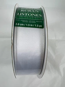 Kirkland Ribbon Wire Edged White Satin 50 yds x 1.5" inches wide - Picture 1 of 5