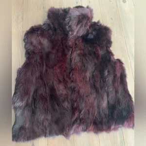 NEW Adrienne Landau rabbit fur vest redish brown - Picture 1 of 5
