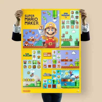 Super Mario Maker Poster | Nintendo Wii U Creative Level Design Artwork - Bild 1 von 4