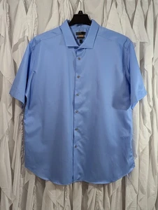 Calvin Klein Slim Fit Infinite Non-Iron Cotton Blue Short Slve 3XL Sz 20 (34/35) - Picture 1 of 9