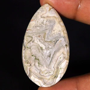 Ágata natural único CRAZY LACE 47,95 quilates. Excelente piedra preciosa cabujón de pera - Imagen 1 de 3