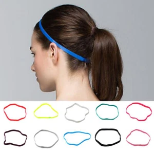 Thin Elastic Hairband Stretchy Sports Headband Yoga Fitness Sweatband Headwear ^ - Foto 1 di 24