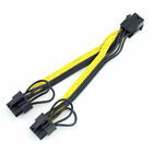 XT-XINTE 15cm UL 18AWG PCI-E 6pin Female to Dual 8pin(6+2) 6+2Pin Power Cable