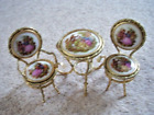 Collectable Limoges France PORCELAIN Table and chairs set ,fully hallmarked.