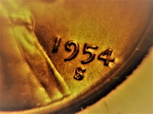 LOT of 5 Red Gem B.U. 1954-S RPM # 4 Lincoln cents - Picture 1 of 12