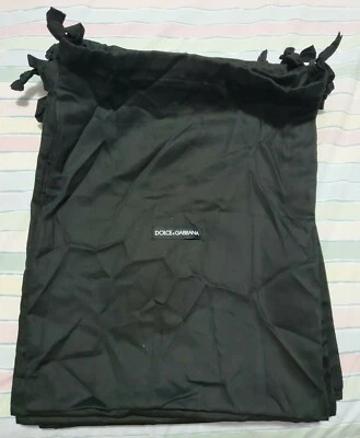 12 дорожных мешков для хранения пыли Dolce & Gabbana из черного хлопка на шнурке 14,5 дюйма x 11 дюймов  - Изображение 1 из 4
