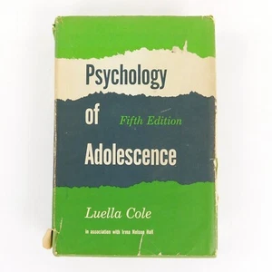 Psychology Of Adolescence By Luella Cole, Fifth Edition Hardcover 1952 - Foto 1 di 18
