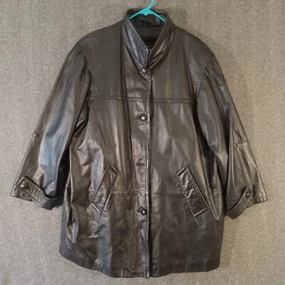 Chaqueta de cuero Roamans para mujer A8 (18/20 W) botones delanteros aislantes forro bolsillos Foto 1 de 4