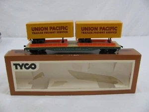 Vintage 1970s TYCO HO Scale ATSF Union Pacific Piggyback Flat Car #369D VG - Picture 1 of 14