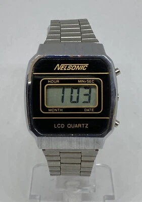 Reloj Nelsonic LCD Digital Hombre Cuarzo Fecha Batería Nueva Funciona De Colección Foto 1 de 4