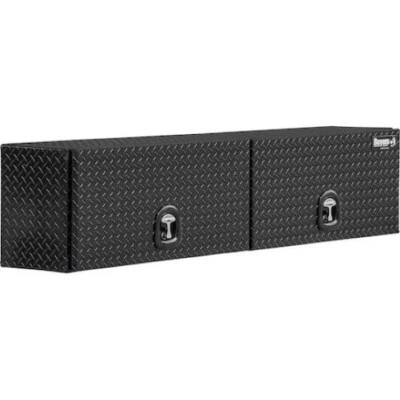 Buyers 1721351, 16x13x72 Gloss Black Diamond Tread Alum Topsider w/Flip-Up Doors - Image 1 of 4