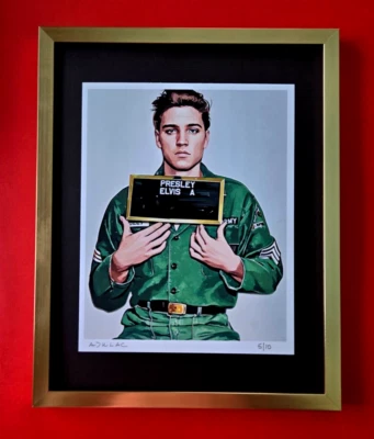 ALEXANDER DULAC ELVIS PRESLEY Firmado a Mano Auténtico Impresión Edición Limitada de 10 Certificado de Autenticidad! Foto 1 de 3