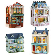 DIY Miniature House Kit Openable Wooden Doll House Kit with Furniture and LED
