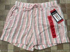 Women's Briggs Striped Shorts Size M Pink White - Picture 1 of 4