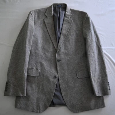Stafford 42L Tan Brown Linen Cotton Classic Fit Mens Blazer Sport Coat Jacket - Image 1 of 4