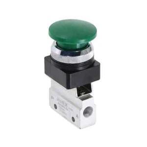 Mechanical Air Pneumatic Spring Return Type Green Flat Push Button Valve - Picture 1 of 3