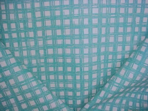 12-1/2Y Brunschwig & Fils 8013146 Yuzen Turquoise Linen Plaid Upholstery Fabric - Picture 1 of 4