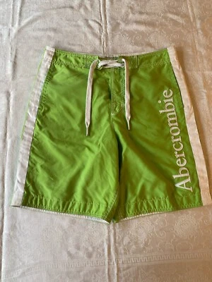 Men’s Abercrombie & Fitch Swim Trunks Lime Green Long Swim Shorts Size Large  - Image 1 of 4