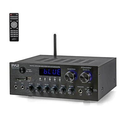 Pyle Bluetooth Home Audio Amplifier Receiver Stereo 300W Dual Channel Sound - Image 1 of 4