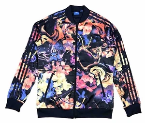 Adidas Originals Girls Floral Rose Print Superstar Full Zip Track Jacket Size XL - Picture 1 of 10