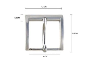 Fibbia per cinture anallergica senza nickel color argento 4 cm - Foto 1 di 1