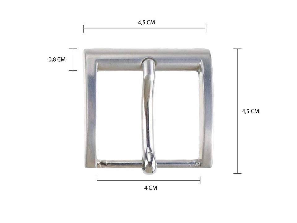 Fibbia per cinture anallergica senza nickel color argento 4 cm - Immagine 1 di 1