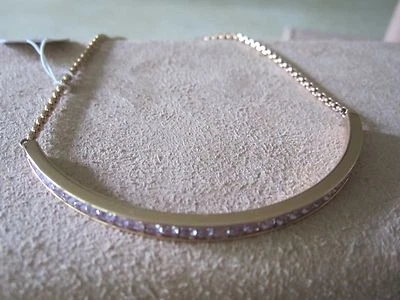 NUEVO CON ETIQUETAS Precioso Brazalete Deslizante Michael Kors - Cristales Púrpura/Cadena Oro Rosa - $115 Foto 1 de 4