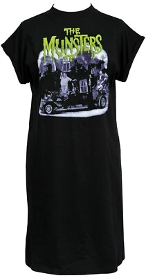 The Munsters Womens Horror High Neck T-Shirt Dress BMovie Vintage Goth Halloween - Image 1 of 2