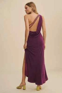 Mac Duggal Purple One Shoulder Jersey Sheath Gown Size Small $298 - Picture 1 of 3
