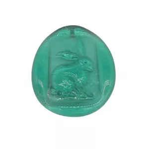 Vintage türkis blau grün Kunst Glas geprägt Hase Sonnenfänger hängende Ornament - Bild 1 von 4
