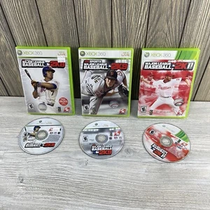 Major League Baseball MLB 2K8,2K9 & 2K11 Xbox 360 Game Lot Tested Working - Picture 1 of 14