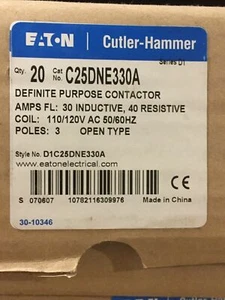 EATON C25DNE330A DEFINITE PURPOSE CONTACTOR. - Picture 1 of 2