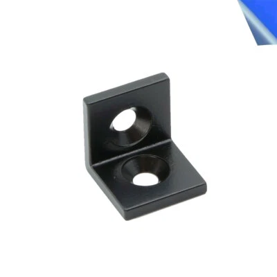 ALCLIPTEC 1x schwarzer Winkel pulverbeschichtet für 20x20 Nut 5 Aluprofil