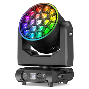 Luz de haz de cabeza móvil zoom lavado LED ojo de abeja RGBW 19X20W luz de escenario espectáculo DJ DMX - Imagen 1 de 21