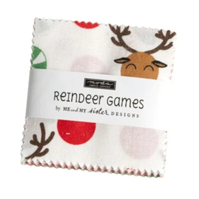 Moda Reindeer Games By Me & My Sister Mini Charm Pack Christmas 100% Cotton - Image 1 of 2