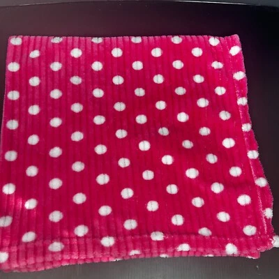 Manta de bebé Nuby rosa brillante blanco lunares polar Lovey Security Foto 1 de 4