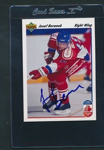 1991/92 Upper Deck #17 Josef Beranek Czechoslovakia Signed Auto *D5801