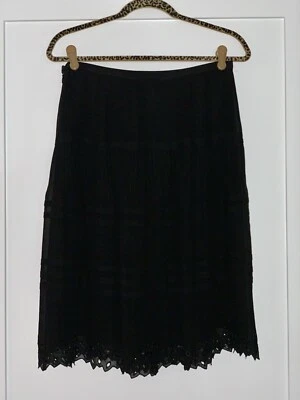Falda plisada BCBG Max Azria para mujer 100 % seda negra talla 6 fluida precio de venta sugerido por el fabricante $179 Foto 1 de 4