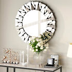 High-end Silver Sunburst Mirror Living Room Entryway Decorative Wood Back Plate